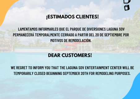 Laguna SOV entertainment center will be temporarily closed.
